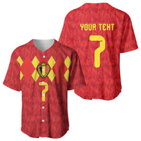 Custom Belgium Football Baseball Jersey Fiery Devil Motif