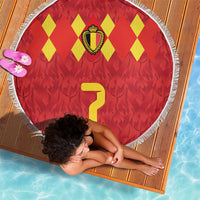 Custom Belgium Football Beach Blanket Fiery Devil Motif