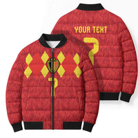 Custom Belgium Football Bomber Puffer Jacket Fiery Devil Motif