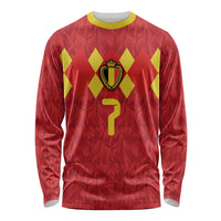 Custom Belgium Football Long Sleeve Shirt Fiery Devil Motif