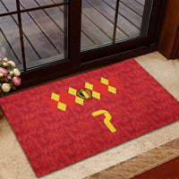 Custom Belgium Football Rubber Doormat Fiery Devil Motif
