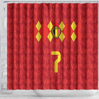 Custom Belgium Football Shower Curtain Fiery Devil Motif