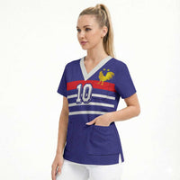 Custom French Football Scrub Top France 98 Retro Style