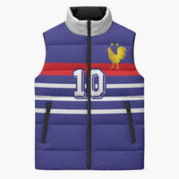 Custom French Football Sleeveless Puffer Jacket France 98 Retro Style