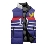 Custom French Football Sleeveless Puffer Jacket France 98 Retro Style