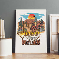 Texas Cultural Heritage Canvas Wall Art Cowboy and Desert Howdy Y'All Don'T Mess