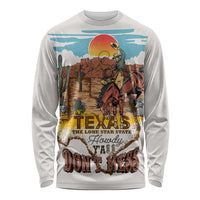 Texas Cultural Heritage Long Sleeve Shirt Cowboy and Desert Howdy Y'All Don'T Mess