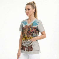 Texas Cultural Heritage Scrub Top Cowboy and Desert Howdy Y'All Don'T Mess