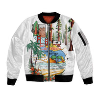 California Does it Better Sleeve Zip Bomber Jacket Forest to Coast