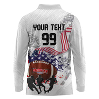 Custom American Football Long Sleeve Polo Shirt Road to Glory