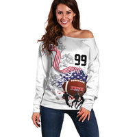 Custom American Football Off Shoulder Sweater Road to Glory
