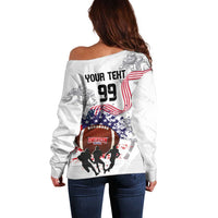 Custom American Football Off Shoulder Sweater Road to Glory