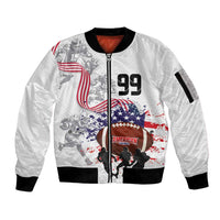Custom American Football Sleeve Zip Bomber Jacket Road to Glory