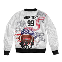 Custom American Football Sleeve Zip Bomber Jacket Road to Glory