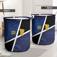 Custom Scottish Football Laundry Basket Lion and Tartan Patchwork Pattern