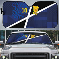 Custom Scottish Football Auto Sun Shade Lion and Tartan Patchwork Pattern