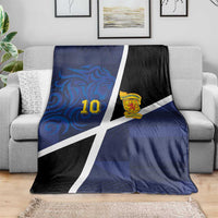 Custom Scottish Football Blanket Lion and Tartan Patchwork Pattern