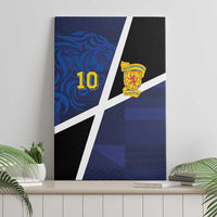 Custom Scottish Football Canvas Wall Art Lion and Tartan Patchwork Pattern