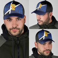 Scottish Football Classic Cap Lion and Tartan Patchwork Pattern