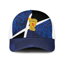 Scottish Football Mesh Trucker Cap Lion and Tartan Patchwork Pattern