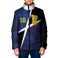 Custom Scottish Football Padded Jacket Lion and Tartan Patchwork Pattern