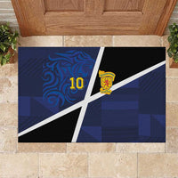 Custom Scottish Football Rubber Doormat Lion and Tartan Patchwork Pattern