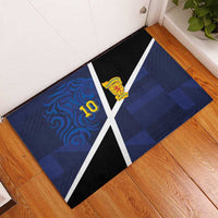 Custom Scottish Football Rubber Doormat Lion and Tartan Patchwork Pattern
