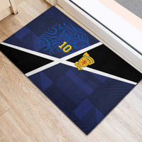 Custom Scottish Football Rubber Doormat Lion and Tartan Patchwork Pattern