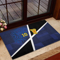 Custom Scottish Football Rubber Doormat Lion and Tartan Patchwork Pattern