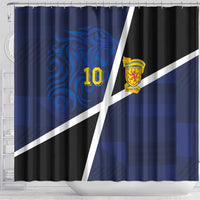 Custom Scottish Football Shower Curtain Lion and Tartan Patchwork Pattern