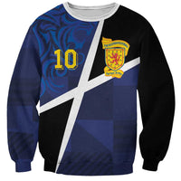 Custom Scottish Football Sweatshirt Lion and Tartan Patchwork Pattern