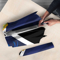 Custom Scottish Football Umbrella Lion and Tartan Patchwork Pattern