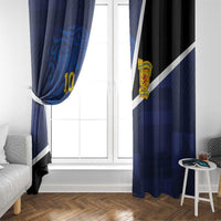 Custom Scottish Football Window Curtain Lion and Tartan Patchwork Pattern