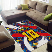 Custom Japan Football Area Rug Seigaiha and Brush Style
