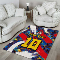 Custom Japan Football Area Rug Seigaiha and Brush Style