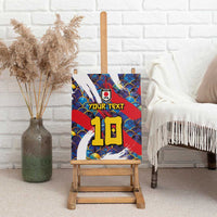 Custom Japan Football Canvas Wall Art Seigaiha and Brush Style
