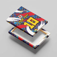 Custom Japan Football Canvas Wall Art Seigaiha and Brush Style