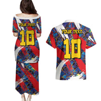 Custom Japan Football Couples Matching Puletasi and Hawaiian Shirt Seigaiha and Brush Style
