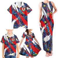 Custom Japan Football Family Matching Tank Maxi Dress and Hawaiian Shirt Seigaiha and Brush Style
