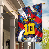 Custom Japan Football Garden Flag Seigaiha and Brush Style