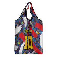 Custom Japan Football Grocery Bag Seigaiha and Brush Style