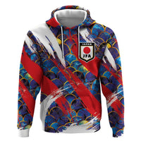 Custom Japan Football Hoodie Seigaiha and Brush Style