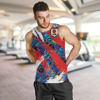 Custom Japan Football Men Tank Top Seigaiha and Brush Style
