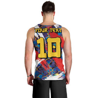 Custom Japan Football Men Tank Top Seigaiha and Brush Style