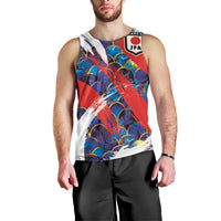 Custom Japan Football Men Tank Top Seigaiha and Brush Style