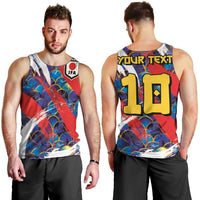 Custom Japan Football Men Tank Top Seigaiha and Brush Style