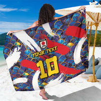 Custom Japan Football Sarong Seigaiha and Brush Style