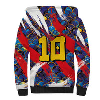 Custom Japan Football Sherpa Hoodie Seigaiha and Brush Style