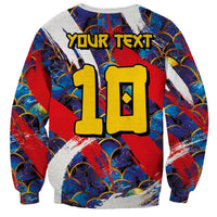 Custom Japan Football Sweatshirt Seigaiha and Brush Style