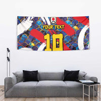 Custom Japan Football Tapestry Seigaiha and Brush Style